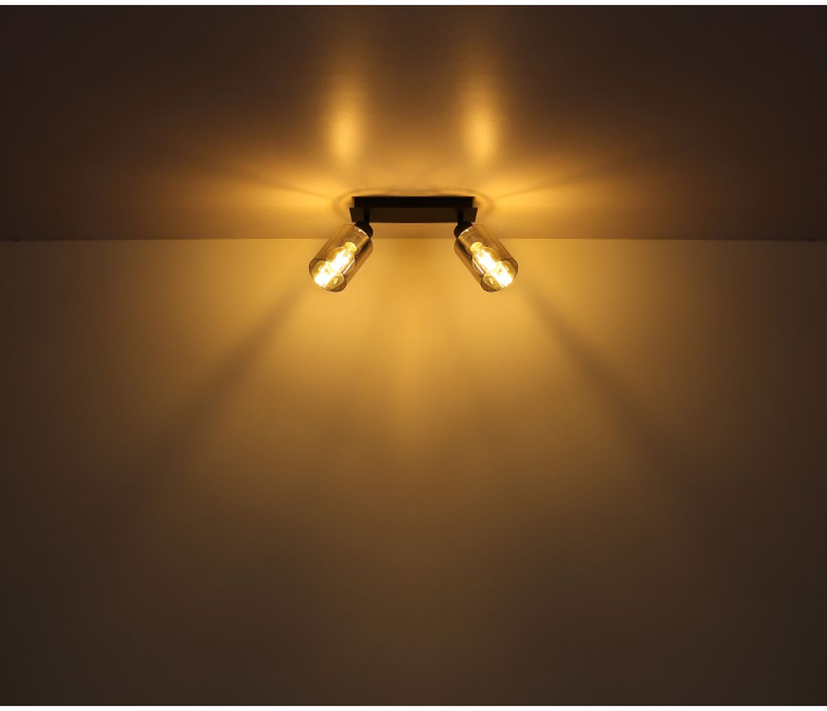 Globo Lighting Hadera lampa podsufitowa 2x15W czarny mat/przydymiony 15465-2