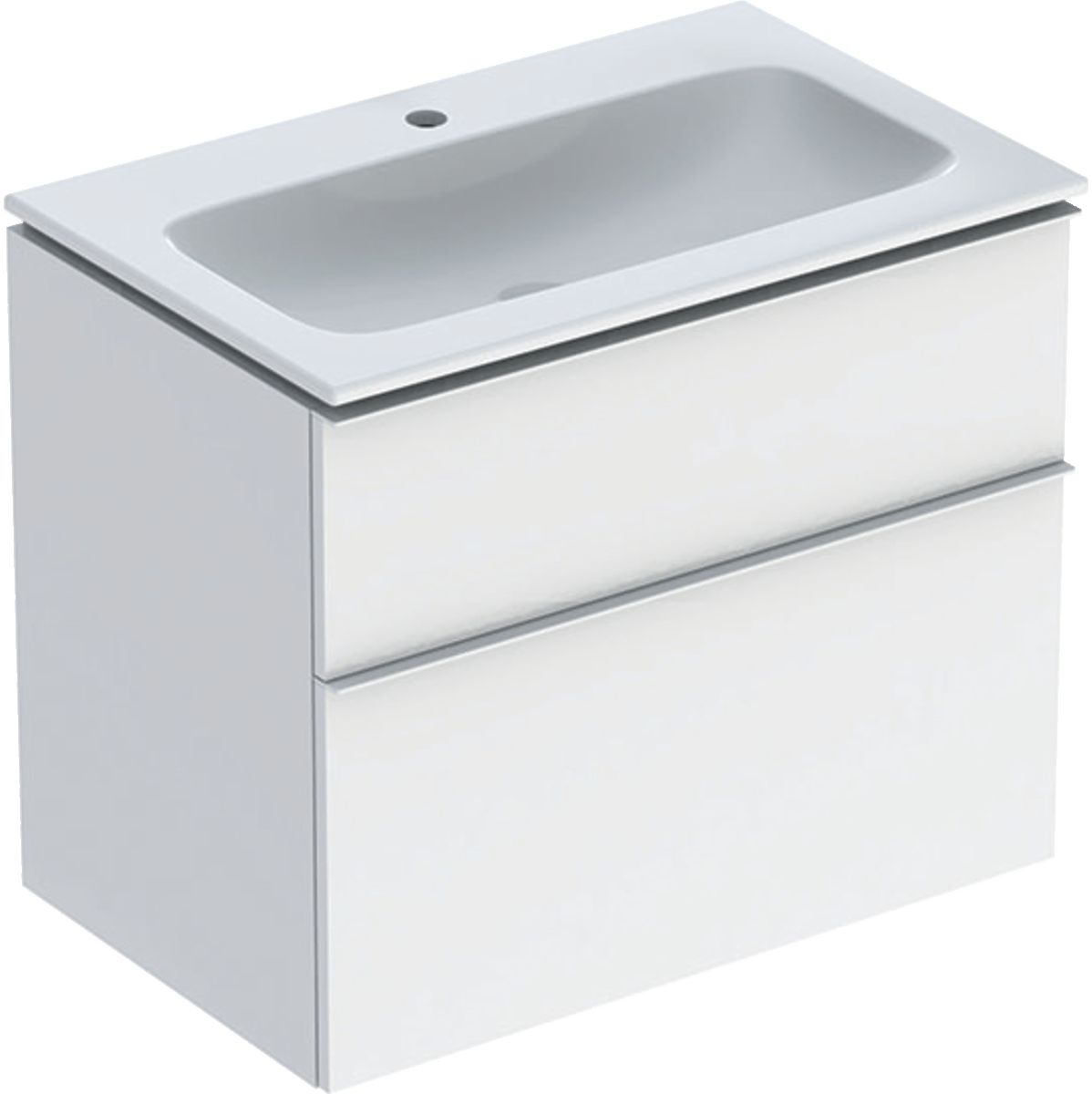 Geberit iCon Set Slim umywalka z szafką 75 cm zestaw meblowy biały połysk/biały mat 502.336.01.1