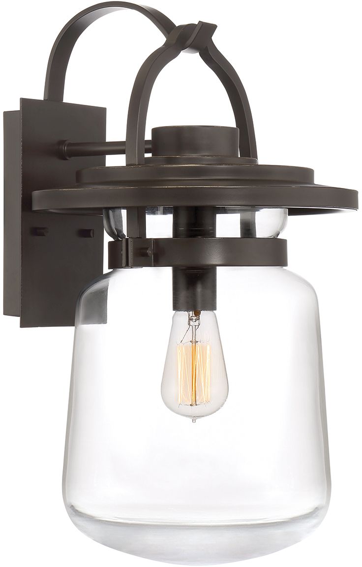 Quintiesse Lasalle kinkiet zewnętrzny 1x60 W zachodni brąz/przezroczysty QN-LASALLE-L-WT