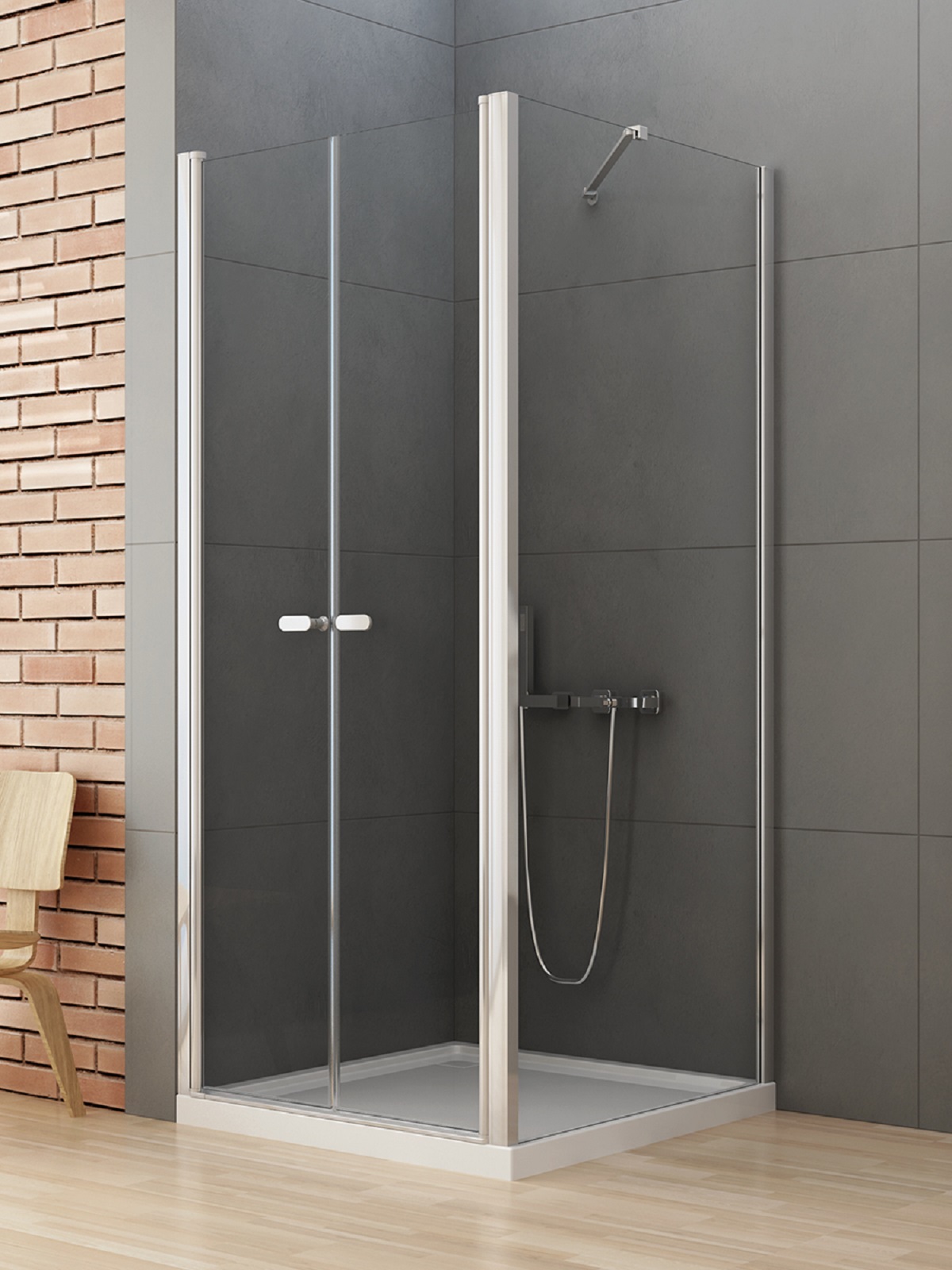 New Trendy New Soleo kabina prysznicowa 80x90 cm prostokątna chrom połysk/szkło przezroczyste D-0144A/D-0092B