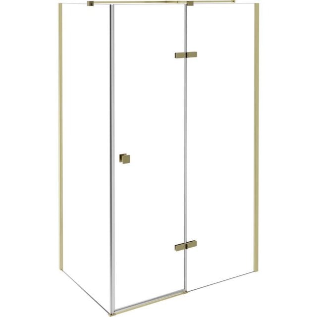 BESCO Kabina prysznicowa prostokątna PIXA GOLD lewa 120x80x195 złota