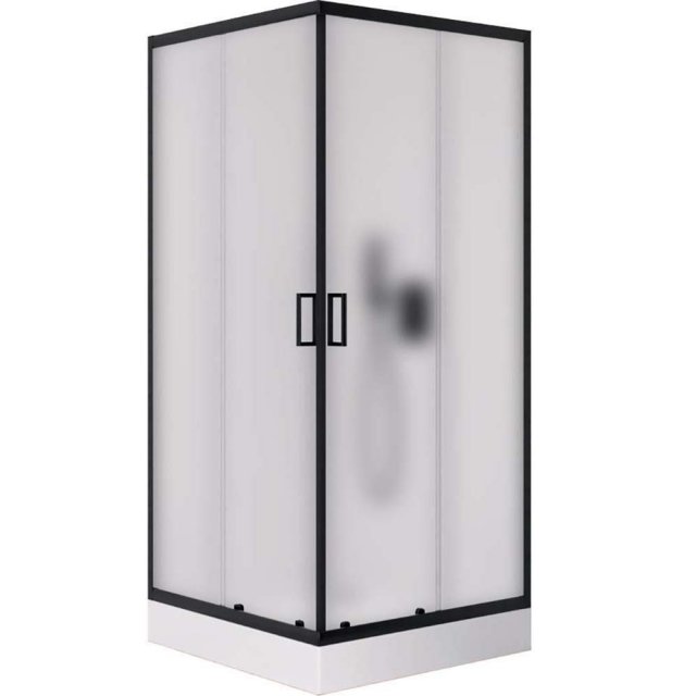 NEW TRENDY Kabina prysznicowa SUVIA BLACK kwadratowa z brodzikiem 80x