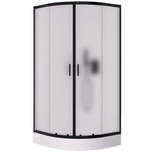 NEW TRENDY Kabina prysznicowa SUVIA BLACK półokrągła z brodzikiem 90x