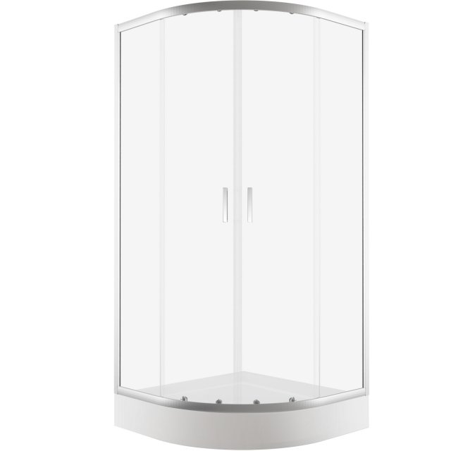NEW TRENDY Kabina prysznicowa półokrągła SUVIA 2D R55 80x80x206 chrom