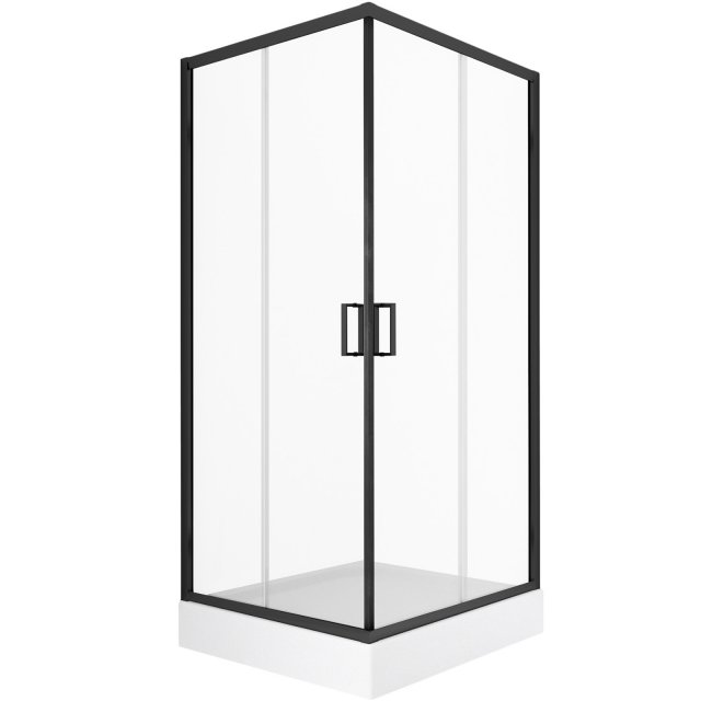 NEW TRENDY Kabina prysznicowa kwadratowa SUVIA BLACK 2D 80x80x206 z b