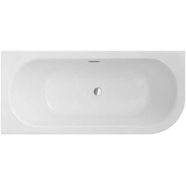 BESCO Wanna narożna AVITA SLIM+ asymetryczna lewa 150x75 syfon chrom