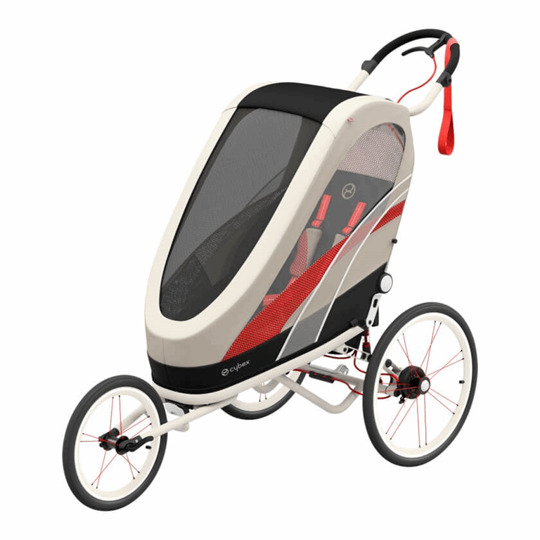 Cybex, Zeno - wózek biegowy-Bleached Sand-Light Beige with Orange Details