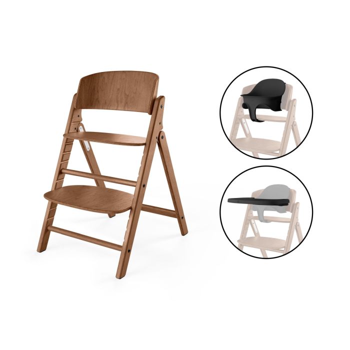 Cybex Click & Fold 3w1 - krzesełko z zestawem Baby Set i tacką-All Natural Dark