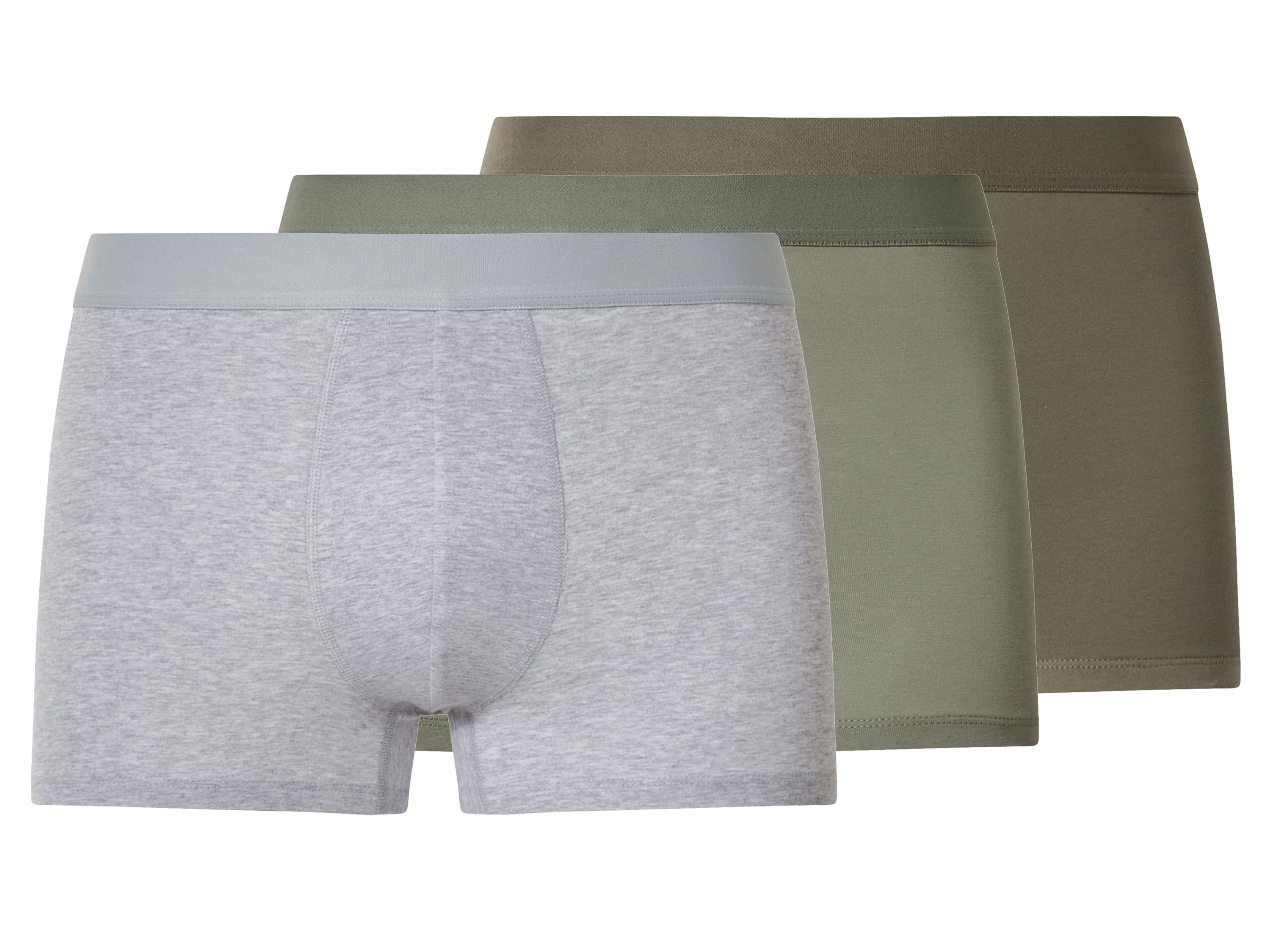 esmara Men Bokserki męskie z bawełną, 3 pary Zielony/ szary, 7/Xl