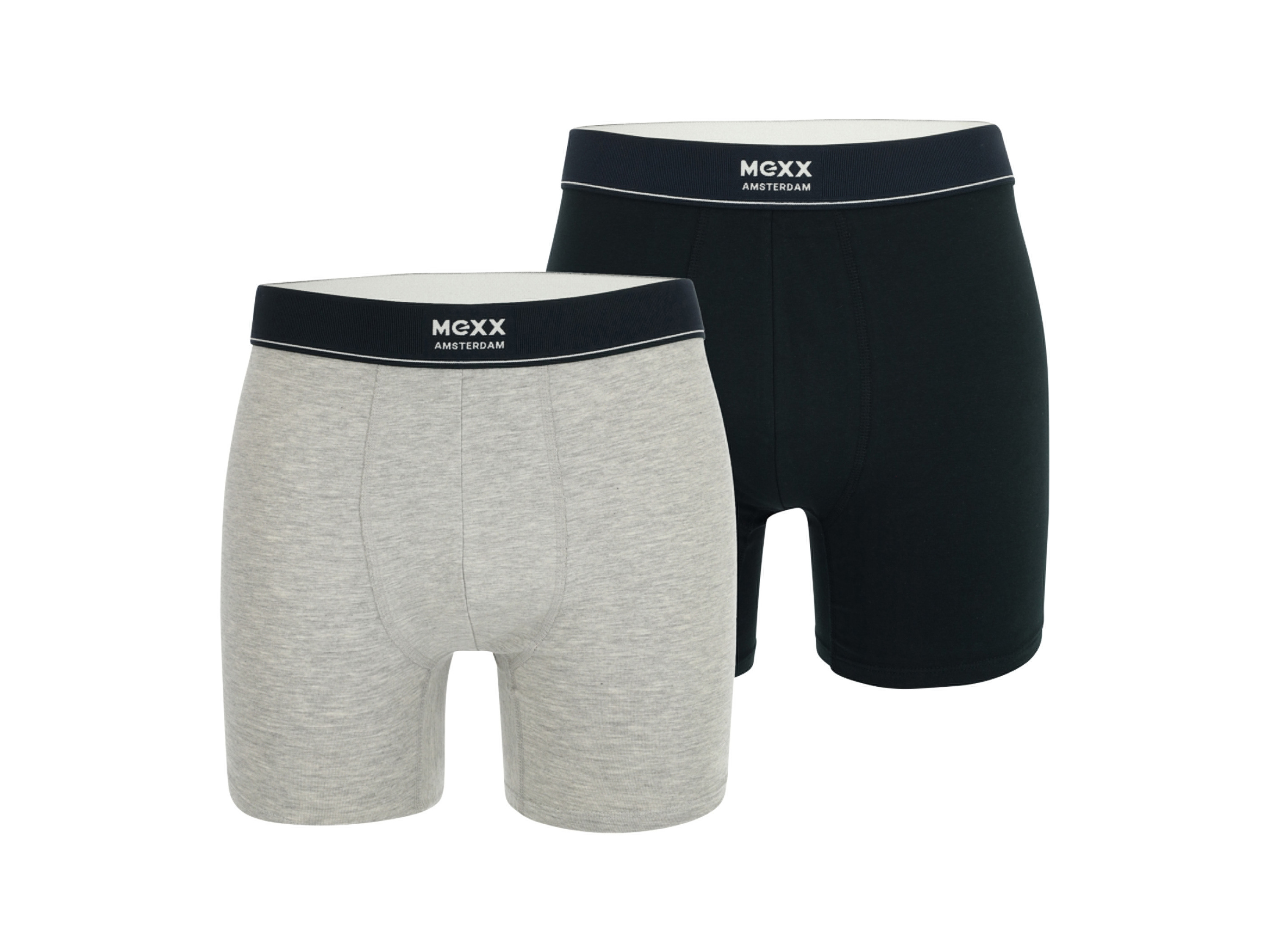 Mexx Bokserki męskie z bawełną, 2 pary Granatowy/szary, XL