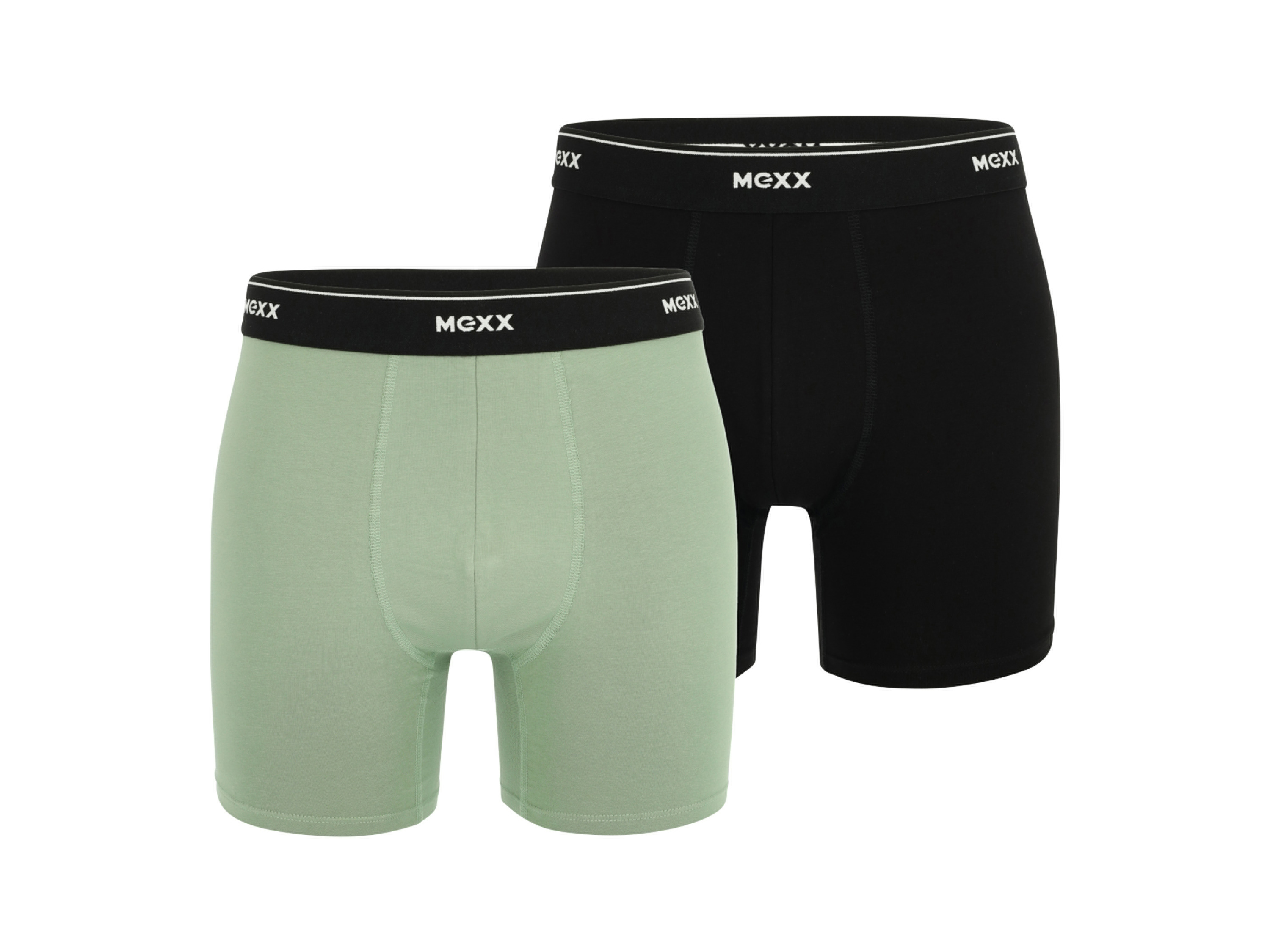 Mexx Bokserki męskie z bawełną, 2 pary Czarny/ zielony, XL