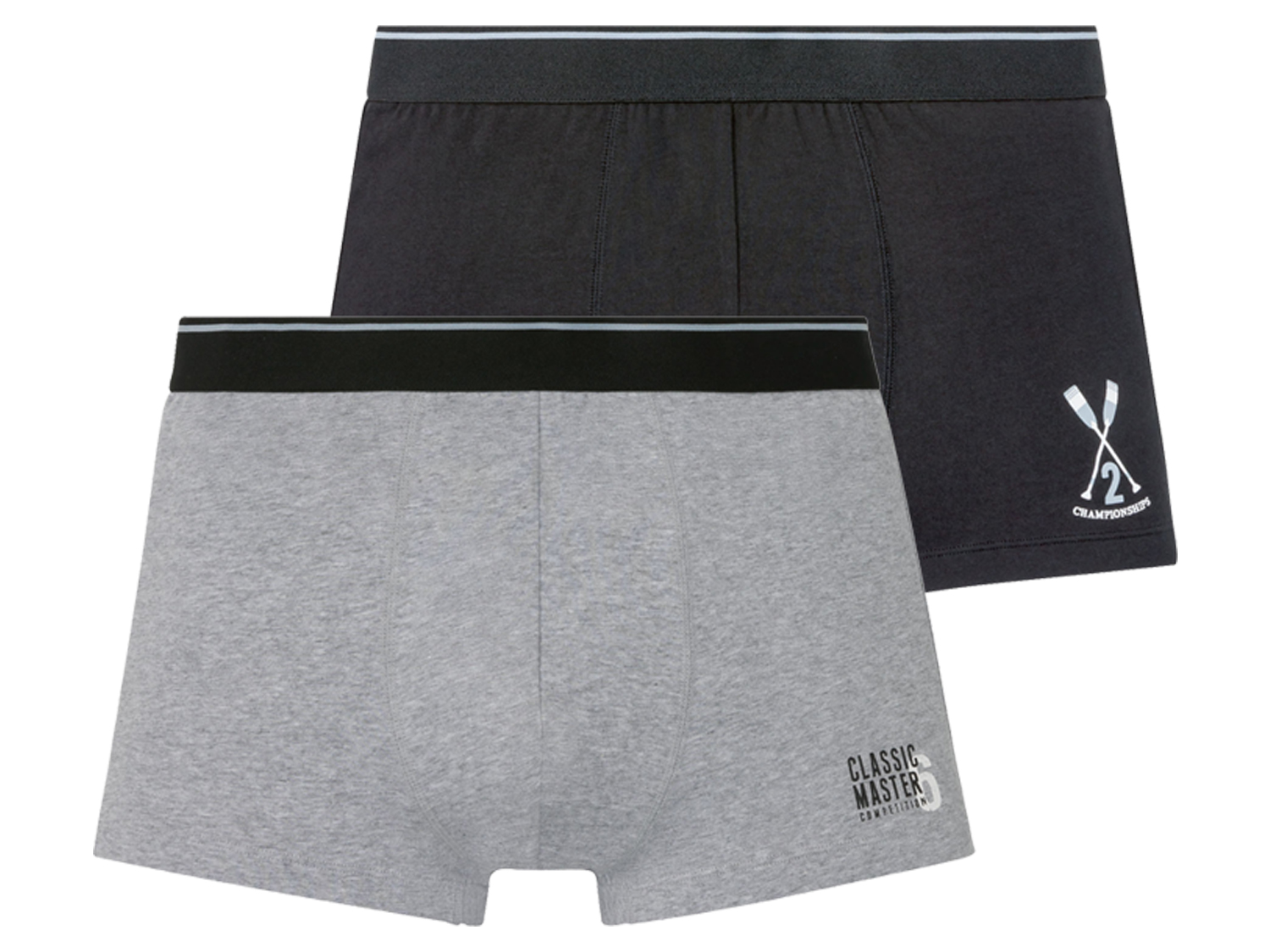 Livergy Bokserki męskie, 2 pary 8/Xxl, Czarny/ szary