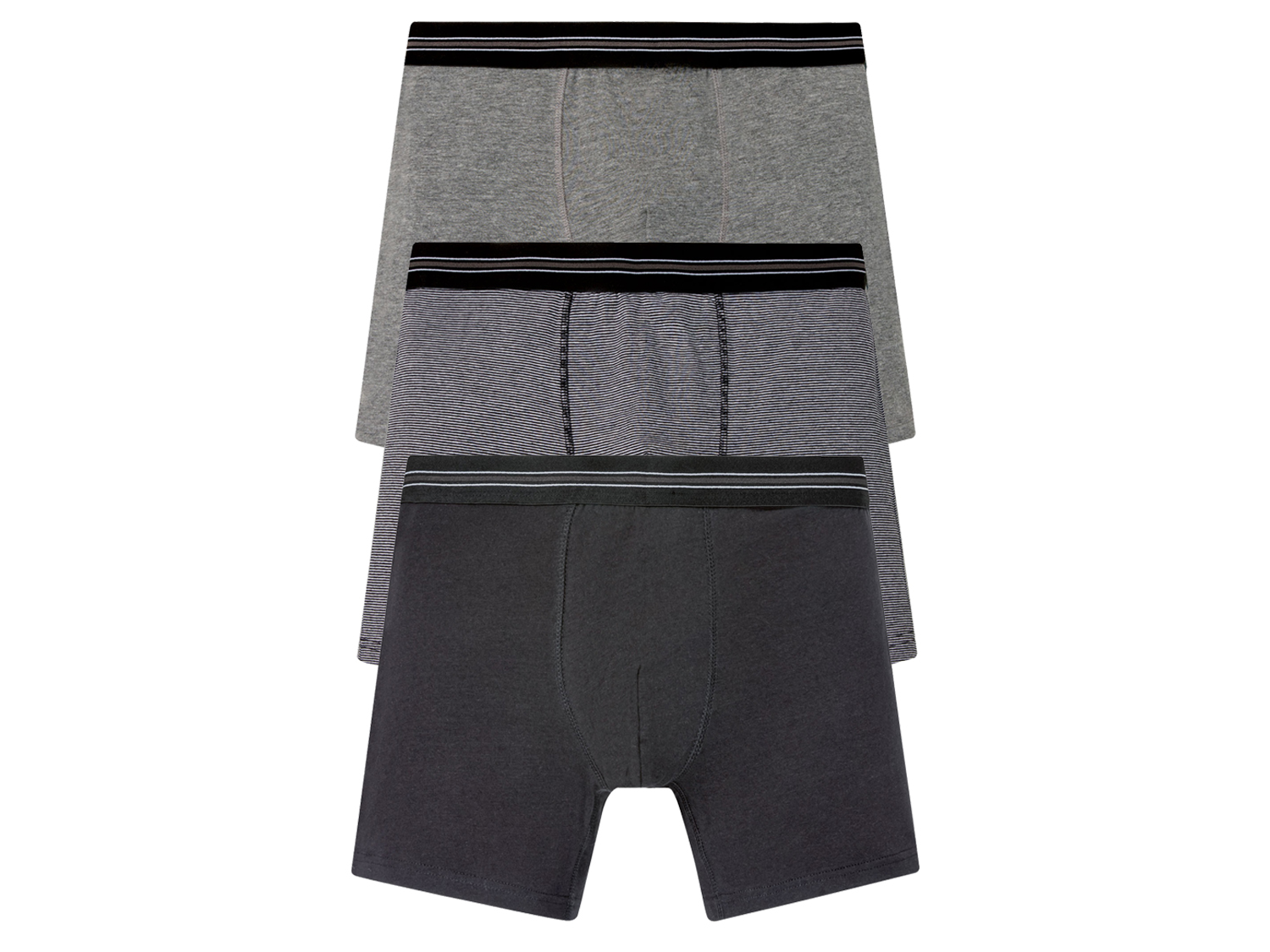 Livergy Bokserki męskie z bawełną, 3 pary 7/Xl, Paski/czarny/granatowy/biały/szary