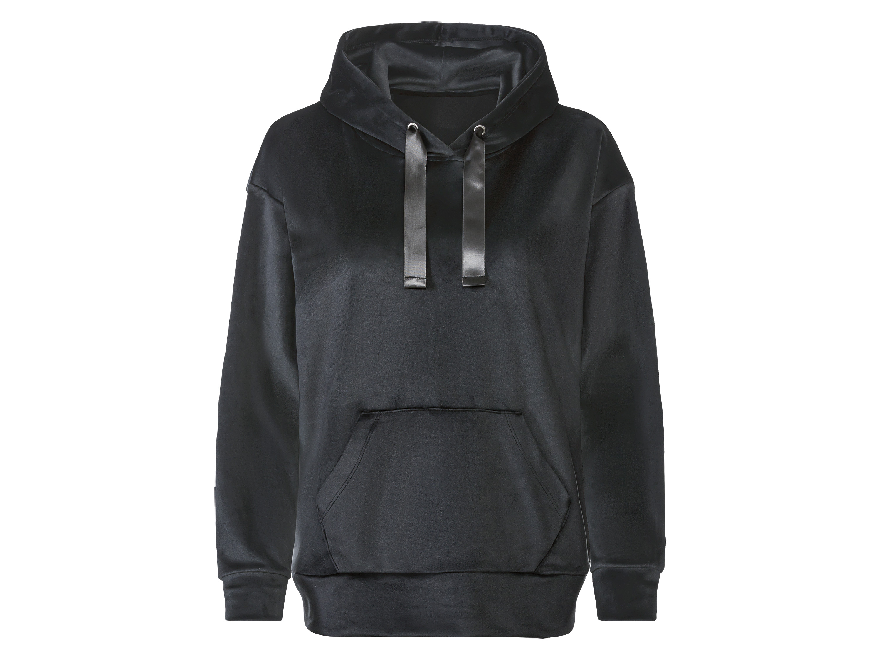 esmara Bluza damska welurowa z kapturem XS 32/34, Czarny