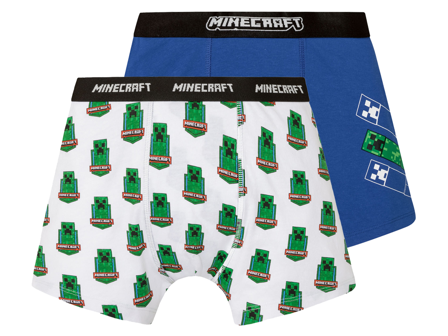 Minecraft Bokserki chłopięce, 2 pary 134, Niebieski/ biały