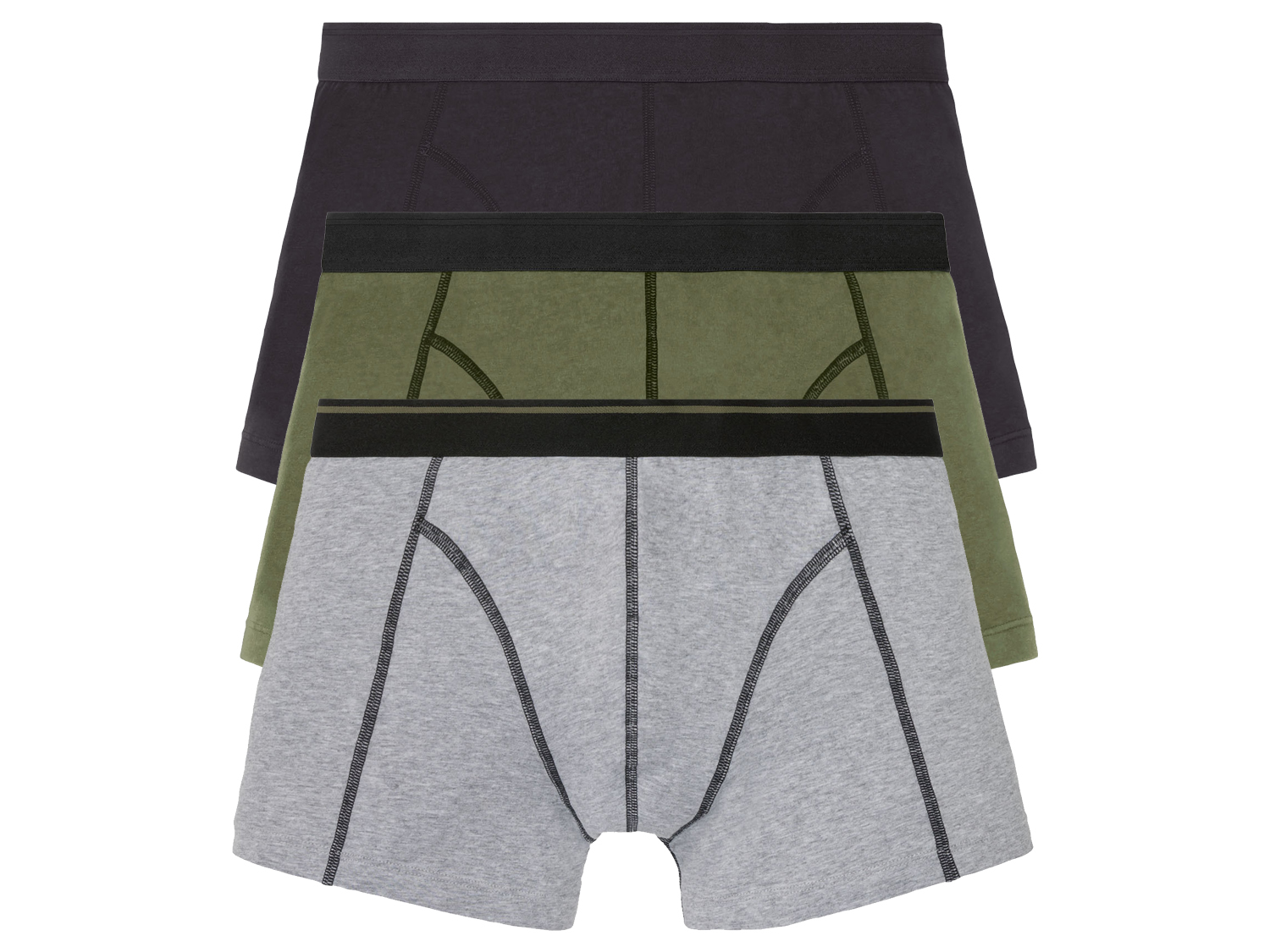 Livergy Bokserki męskie, 3 pary Czarny/khaki/szary, 7/Xl