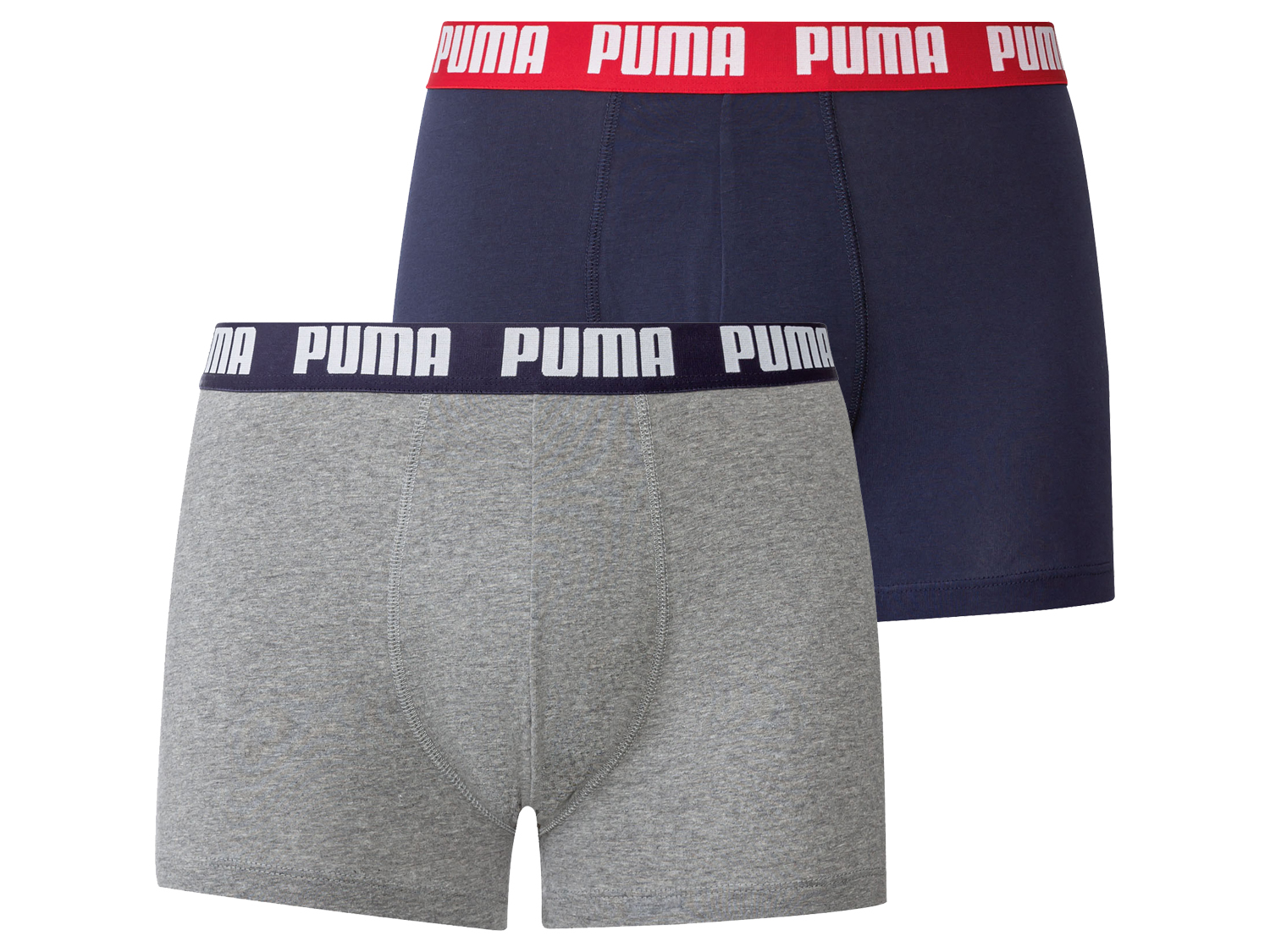 Puma Męskie bokserki z bawełną, 2 pary Niebieski/szary, XL