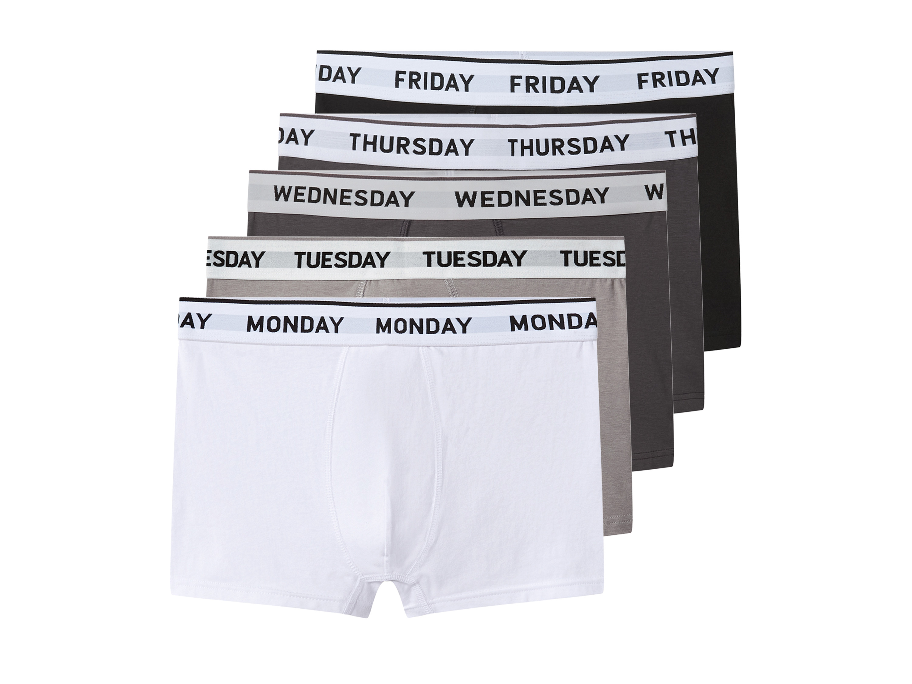 esmara Men Bokserki męskie z bawełną, 5 par Szary/biały/czarny, 7/Xl