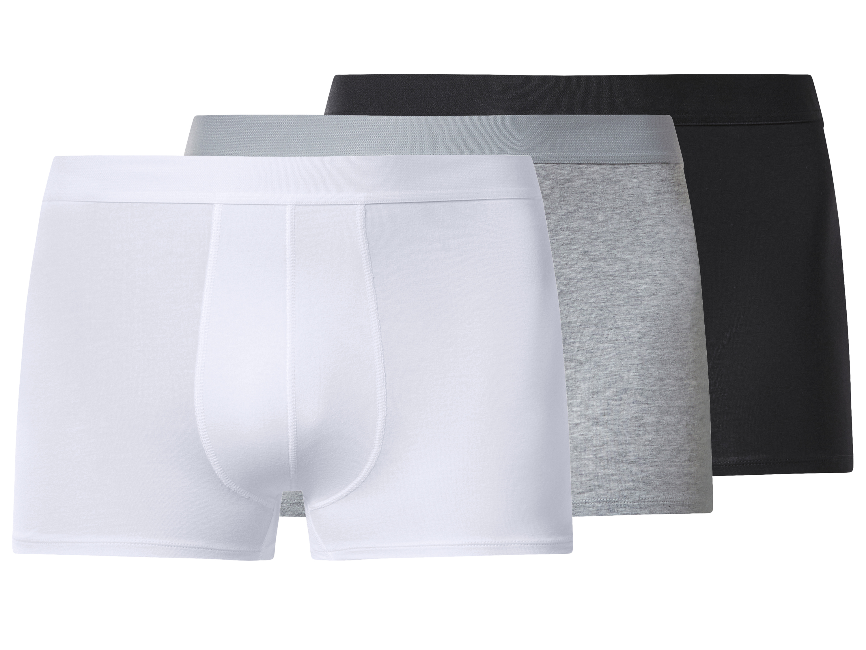 esmara Men Bokserki męskie z bawełną, 3 pary Czarny/ szary/ biały, 8/Xxl
