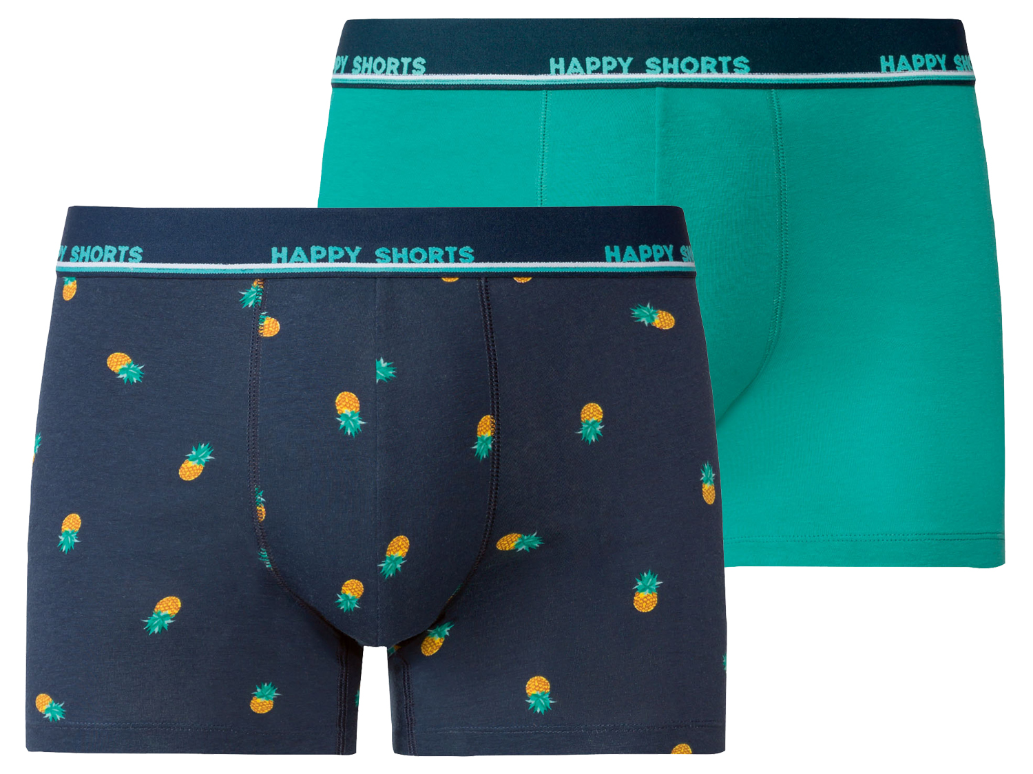 Happy Shorts Bokserki męskie, 2 pary XL, Pineapples