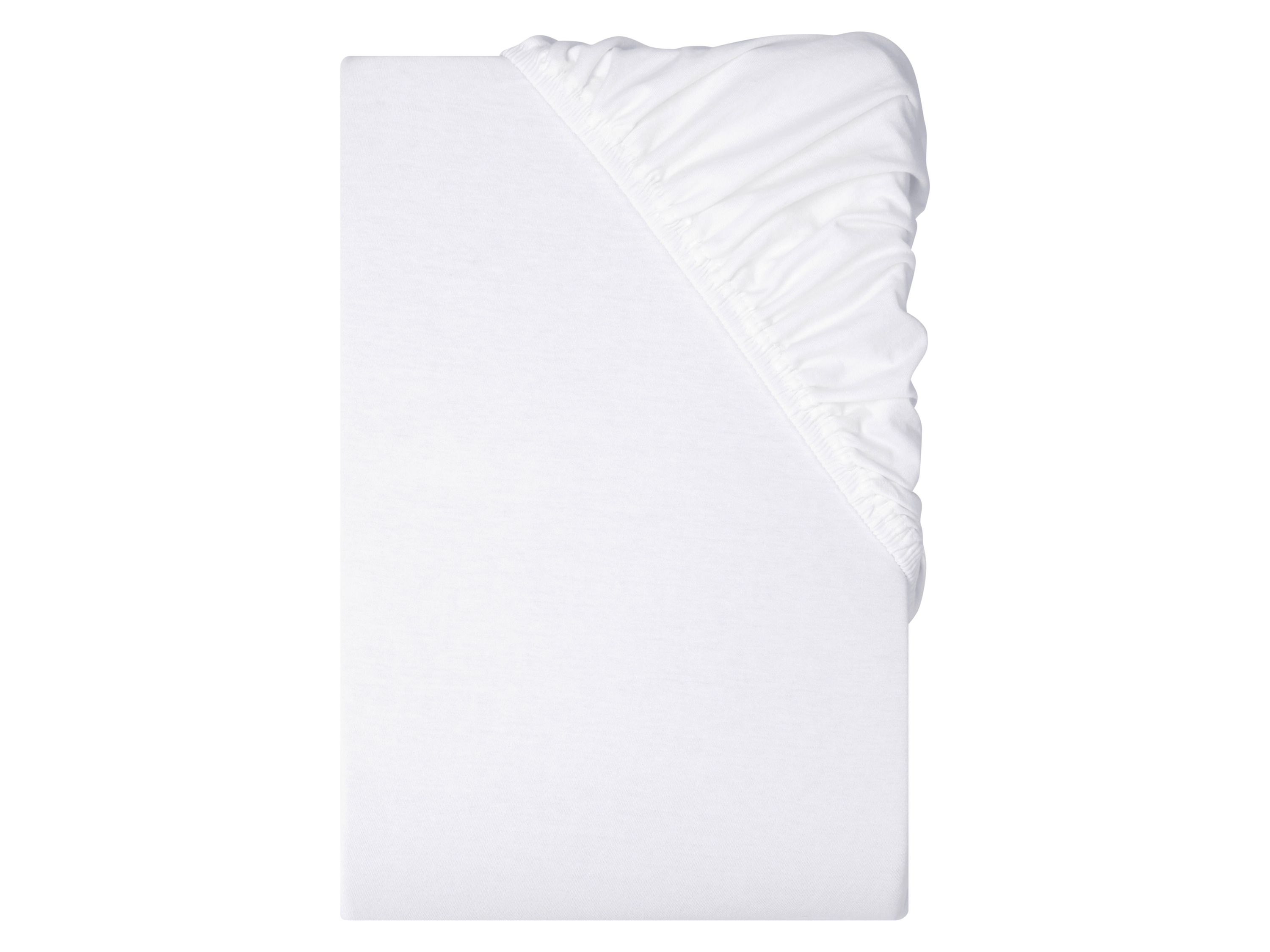 Livarno Prześcieradło dżersejowe z bawełny z gumką, 140-160 x 200 cm Biały