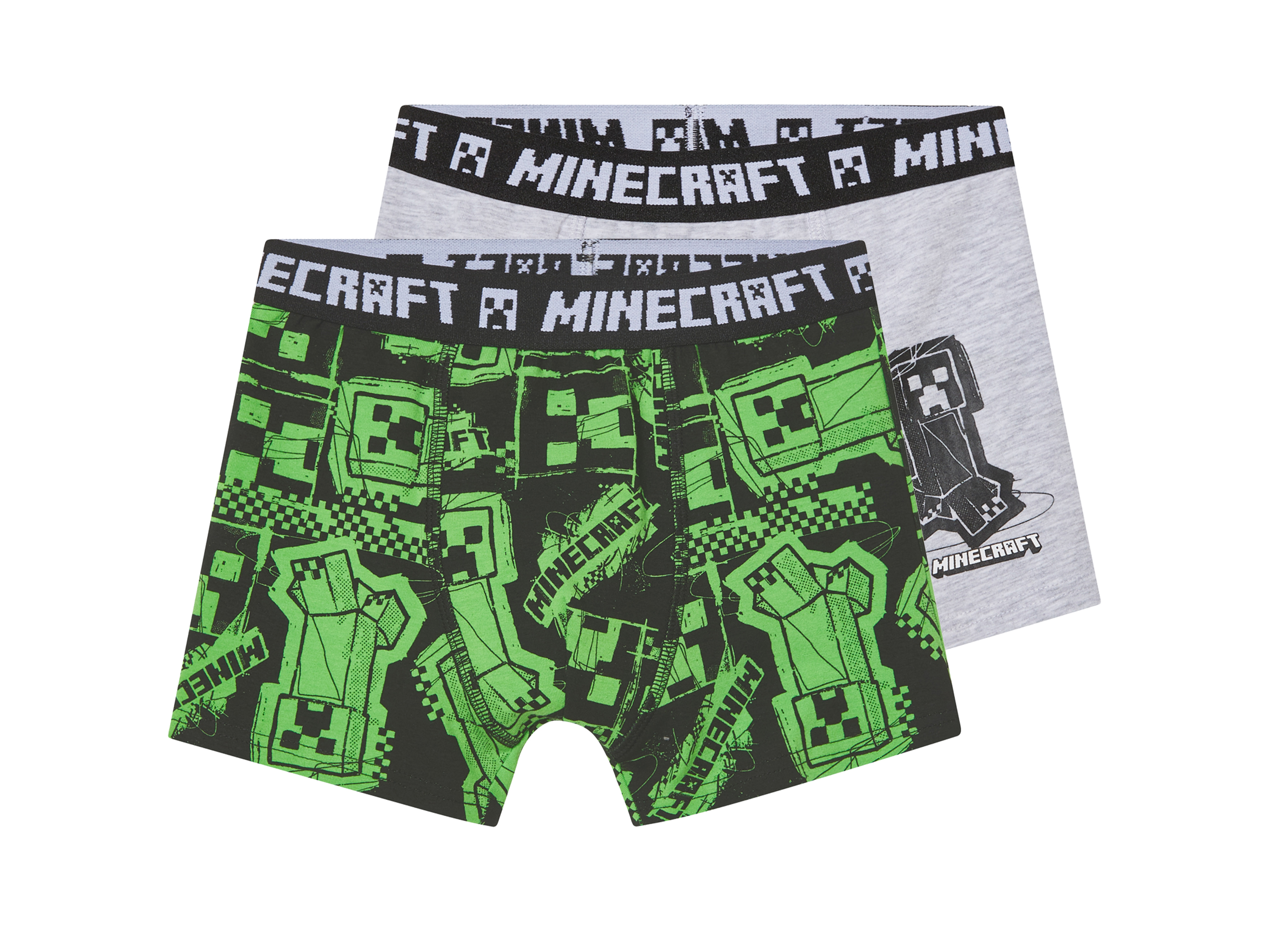 Bokserki chłopięce z bawełną, 2 pary Zielony/ szary, 146/152