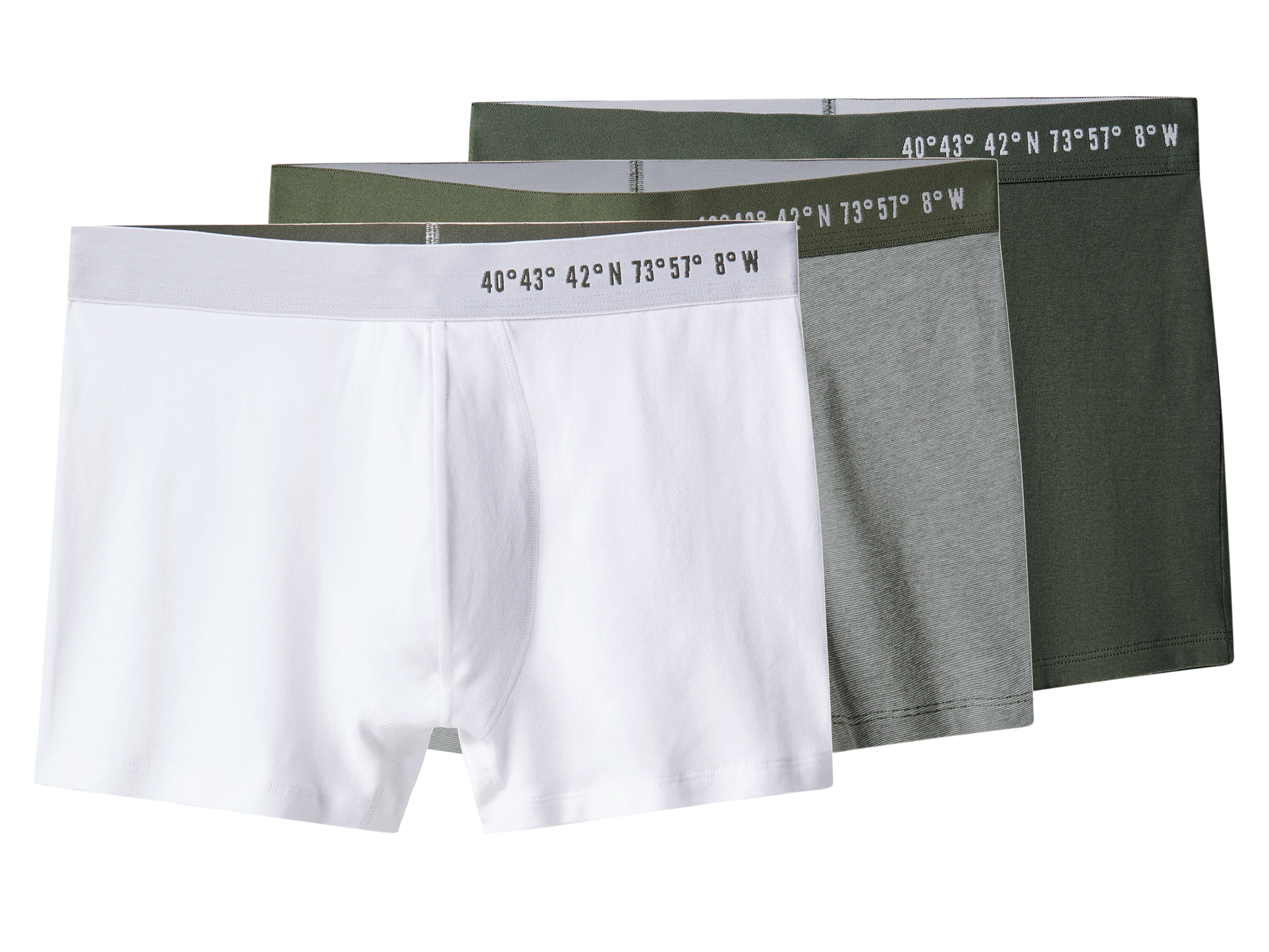 esmara Men Bokserki męskie z bawełną, 3 pary Zielony/biały, 7/Xl