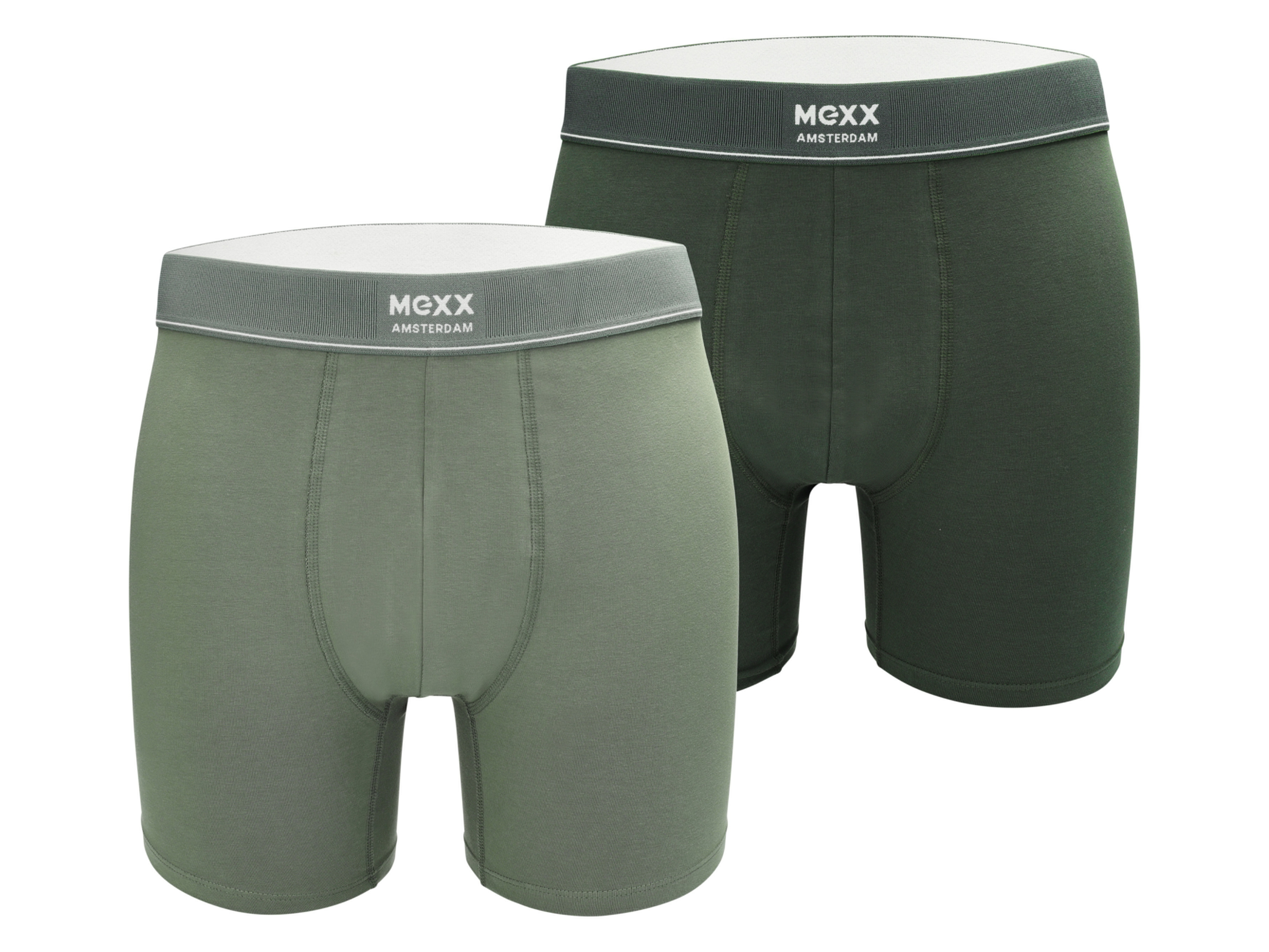 Mexx Bokserki męskie z bawełną, 2 pary Ciemnozielony/Zielony, M