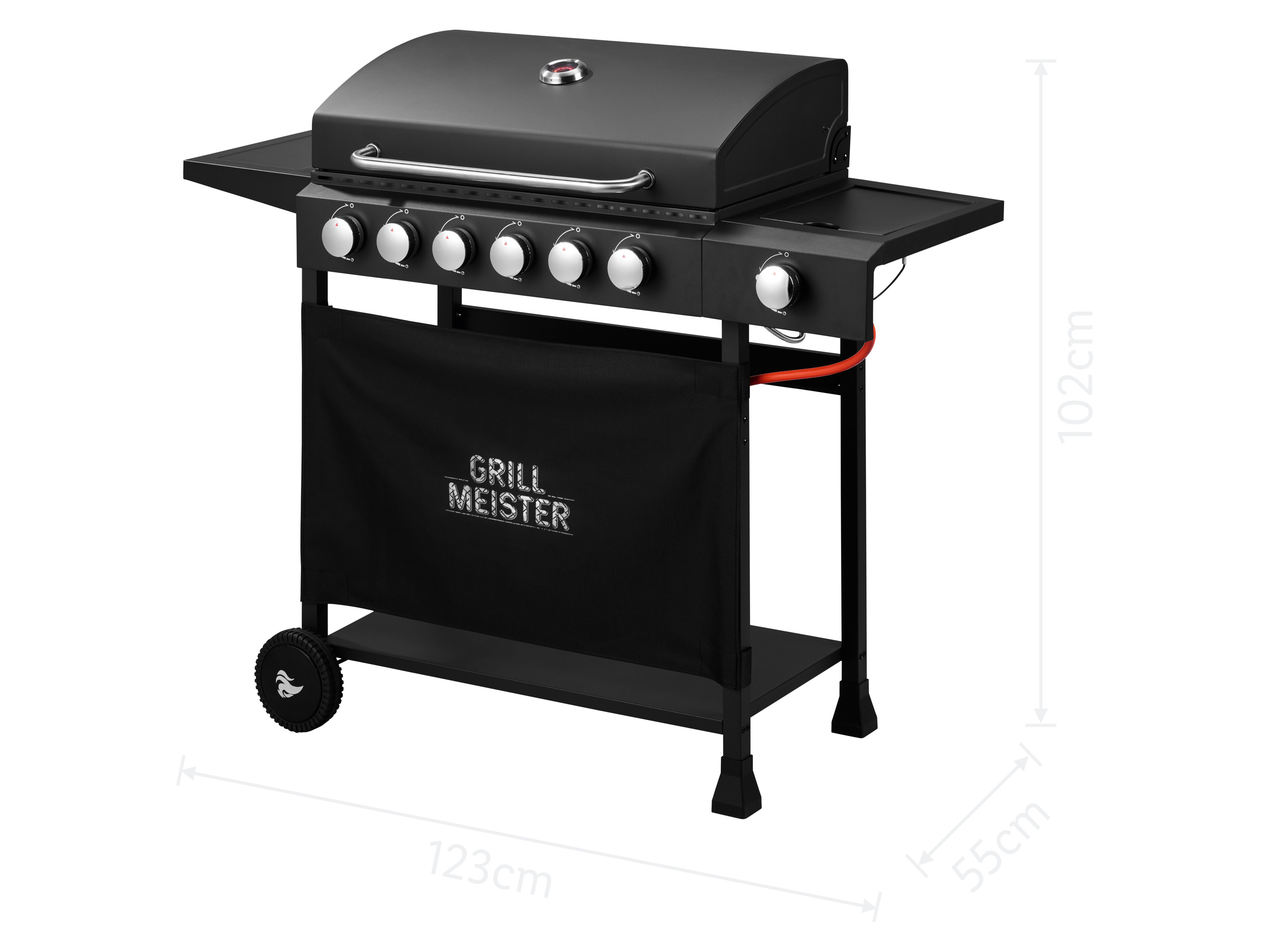 Grillmeister Grill gazowy 6+1, 18 kW