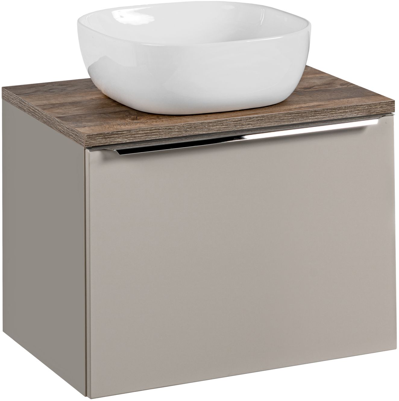 Darmowa Dostawa - Umywalka z szafką i blatem 60 cm szarą Comad Santa Fe Taupe SETSFTB60CMUN6252