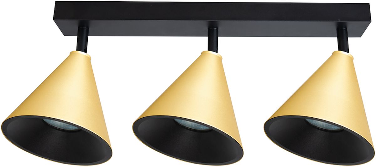 Darmowa Dostawa - Lampa podsufitowa 3x10 W czarna-złota Milagro Cone ML1122