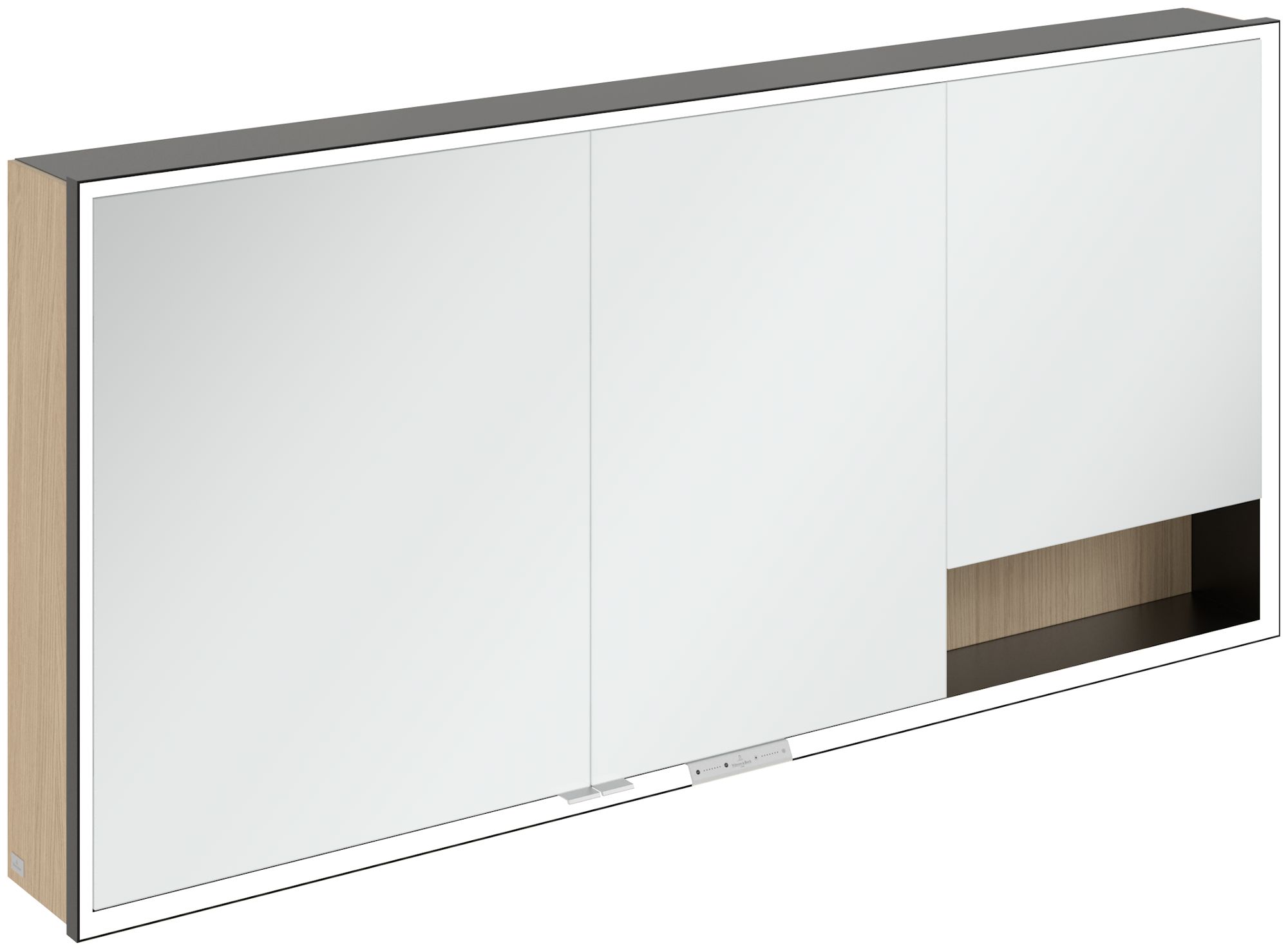 Darmowa Dostawa - Szafka 160x16.8x75 cm z lustrem czarna-dąb Villeroy & Boch My View+ B48116VJ