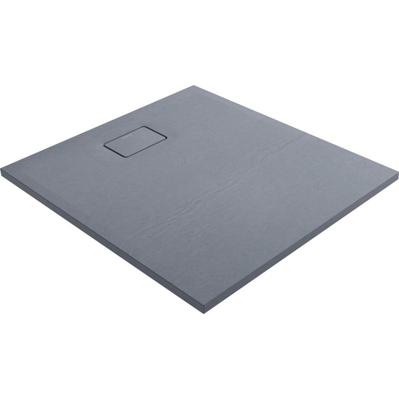 Brodzik prostokątny Oltens Bergytan 100x90 cm szary beton RockSurface, antypoślizgowy 1 szt.
