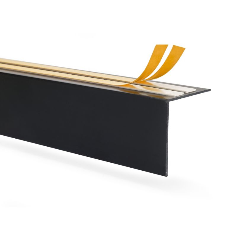 Listwa karniszowa PCV 50x20mm, QUEST, samoprzylepna maskownica karnisza - 200 cm, czarny, 1 szt.