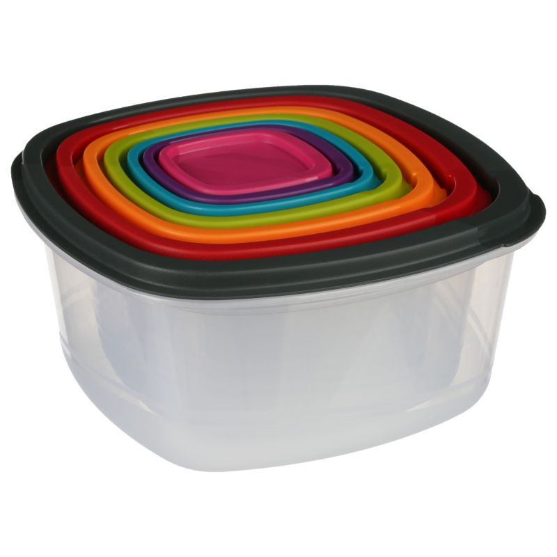 Zestaw 7 pojemników na żywność Colors 5Five Simply Smart przezroczyste 7 szt.