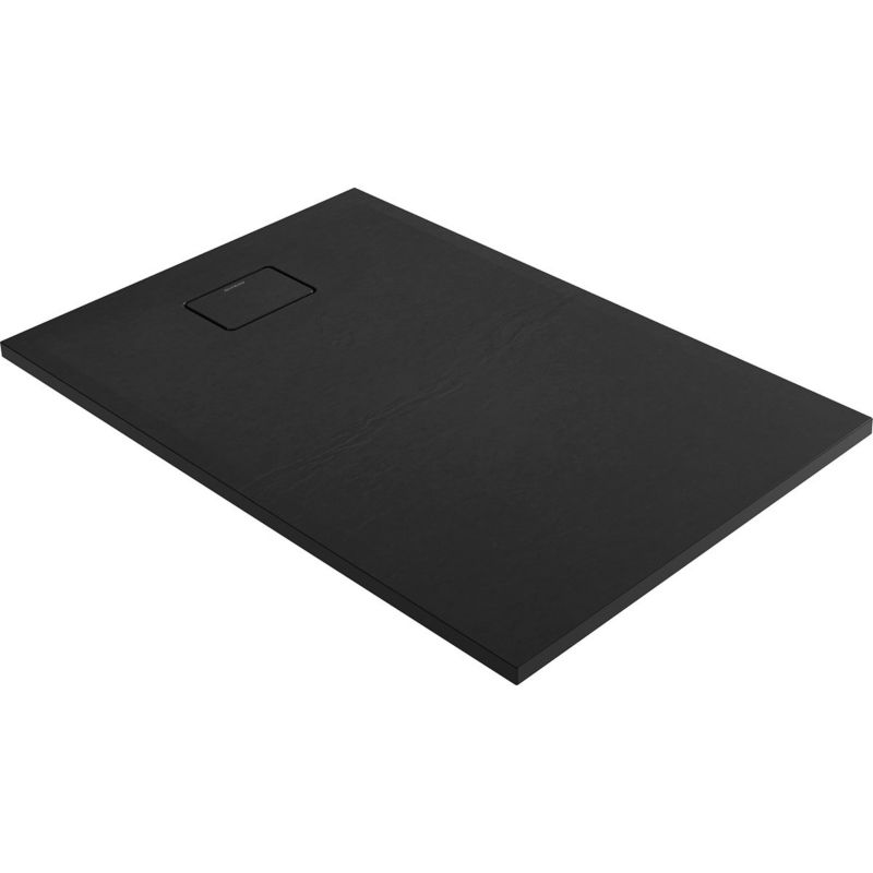 Brodzik prostokątny Oltens Bergytan 120x80 cm czarny mat antypoślizgowy RockSurface 1 szt.