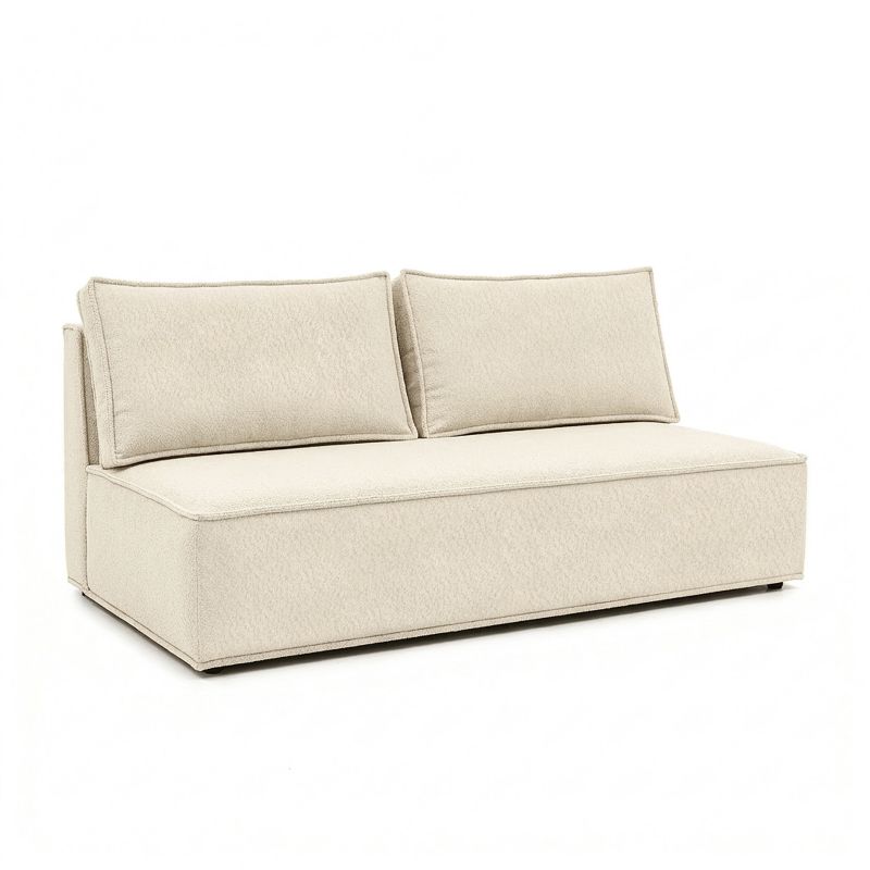 Sofa Mebel Elite Rozkładana Kanapa z Funkcją Spania Dwuosobowa Do Salon Kremowa MAVIA 1 szt.