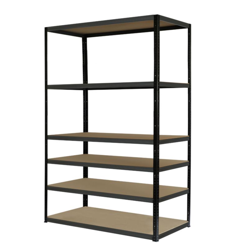 Regał metalowy MODO24 magazynowy czarno-grafitowy helios 213x110x30cm 6 półek po 175 kg 1 szt.
