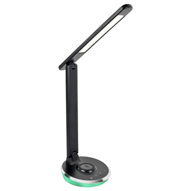 Lampka biurkowa Rabalux Jacey czarno-biała LED 6W 3000K-5000K + RGB 480lm IP20 wym: 49 x 16 x 28 cm metal - 1 szt.