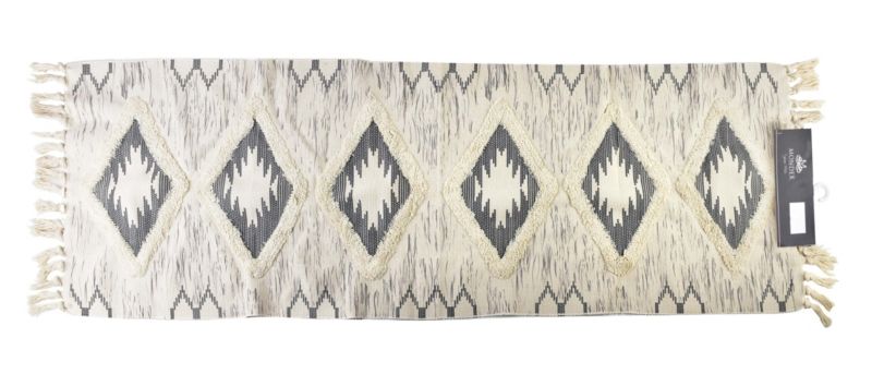 Dywanik poliestrowy Mondex Boho 60x180 cm szaro-beżowy 1 szt
