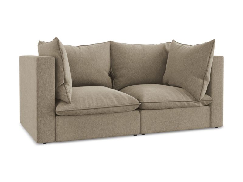 2-osobowa kanapa modułowa LaMiaSofa RAVENNA z tkaniny welwetowej 180x90 cm beżowy 1 szt.