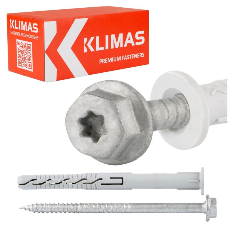 Kołki rozporowe ramowe Klimas KPR-FAST 12x100 mm z kołnierzem 25szt
