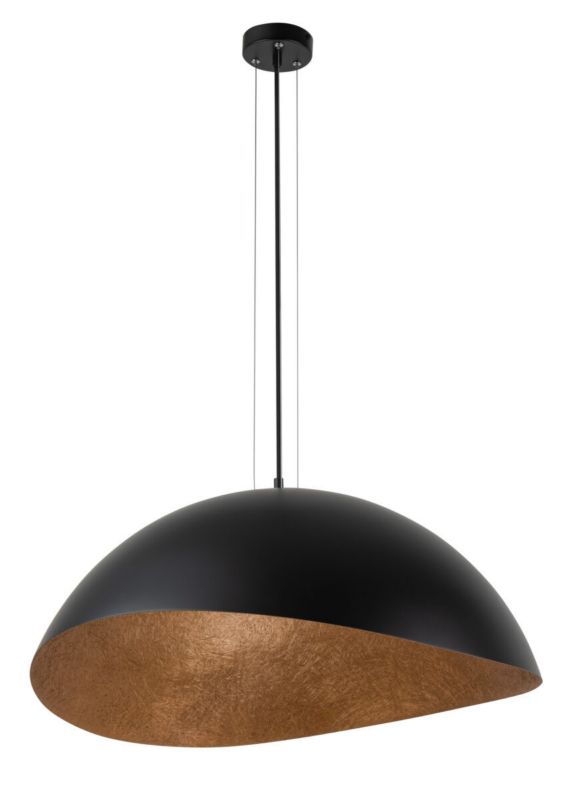 Lampa wisząca Sigma Lighting Solaris 3608 czarno-miedziana dekoracyjna 1xE27 x 1 szt.