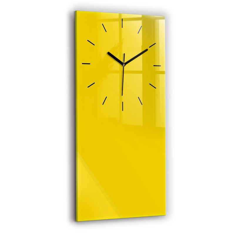 Zegar szklany czarne wskazówki Wallfluent 30x60 cm Kolor jasny żółty 1 szt.