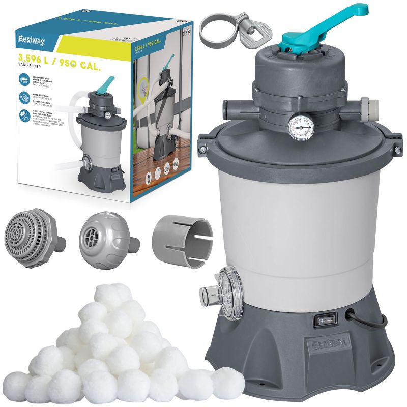 Pompa piaskowa Bestway 3596 l/h do basenu filtr + kulki filtracyjne 1 szt.