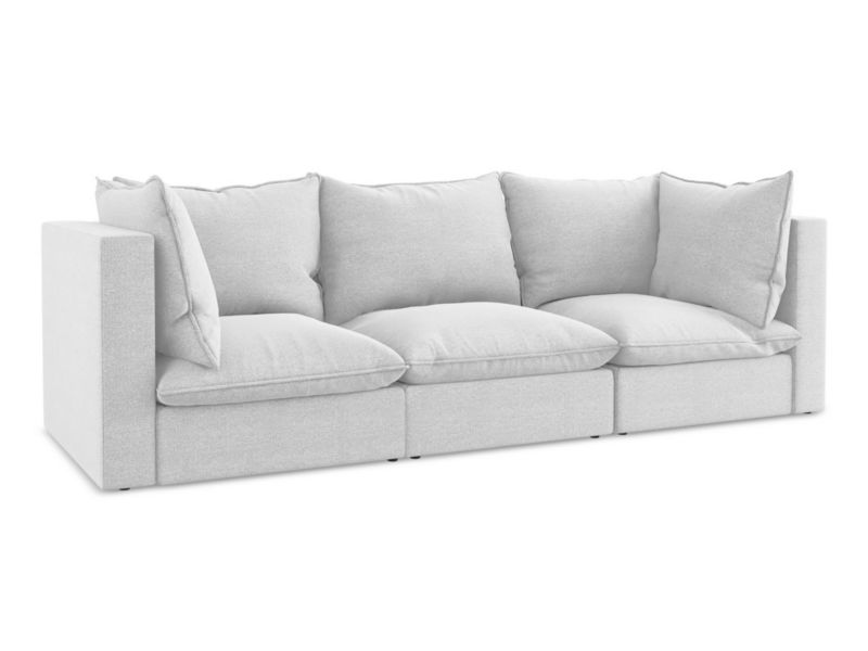 3-osobowa kanapa modułowa LaMiaSofa RAVENNA z tkaniny bouclé 255x90 cm srebrny 1 szt.