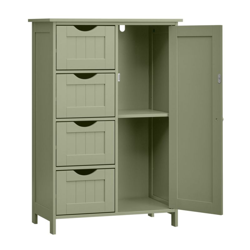 Szafka łazienkowa VASAGLE 4 szuflady Songmics zielona 55x30x82 cm 1 szt.