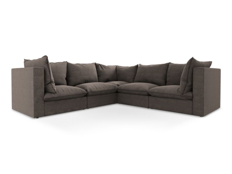 Modułowy narożnik LaMiaSofa RAVENNA z tkaniny bouclé 255x255 cm czekoladowy 1 szt.