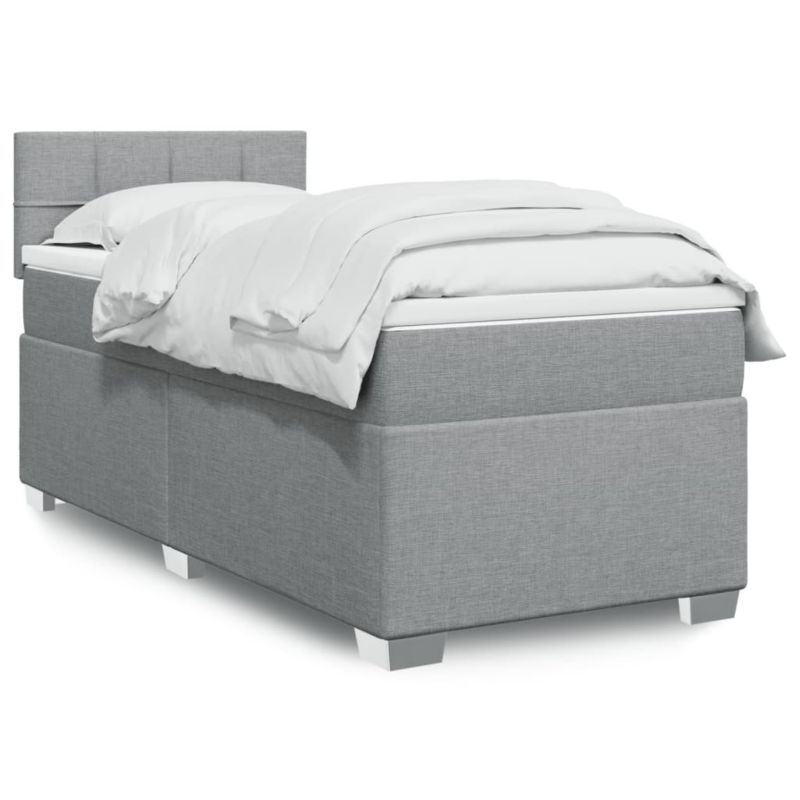 Łóżko kontynentalne WaszeMeble 90x190 cm jasnoszare WM-3285743 1 szt.