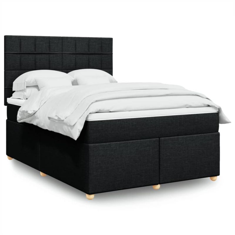 Łóżko z materacem WaszeMeble 140x200 cm Czarny tkanina z LED WM-3293605 1 szt.